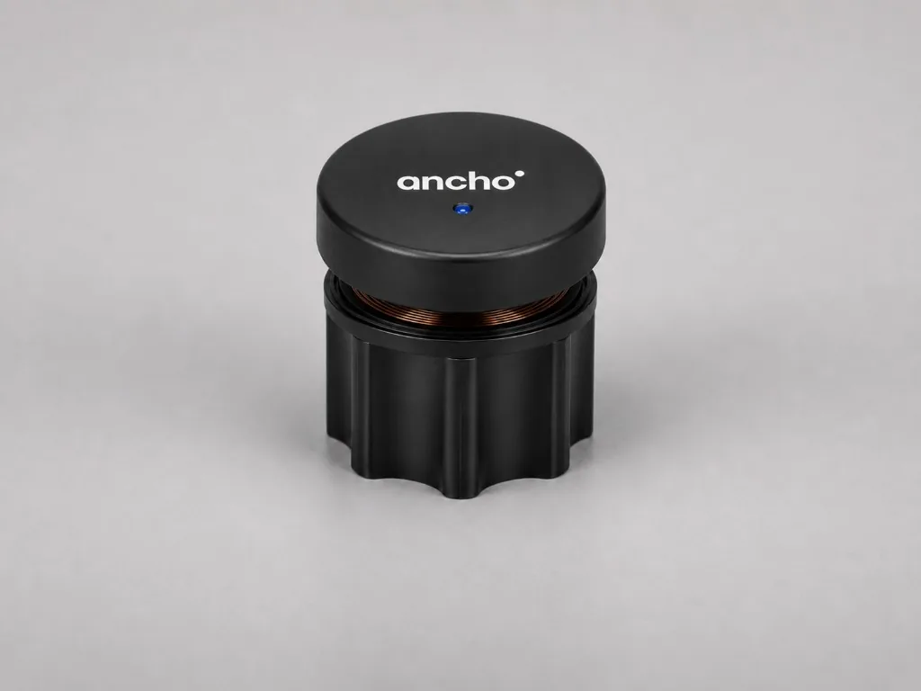 Studio photo of Ancho DROP with copper sensing coil visible